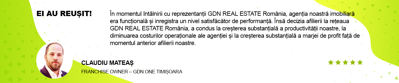 Claudiu Mateaș, Franchise Owner – GDN ONE Timișoara. 